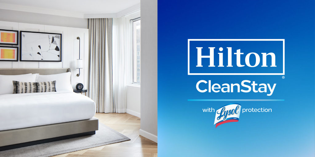 New 2020 Hilton Hotel CleanStay with Lysol Housekeeping Room Clean Door Sticker